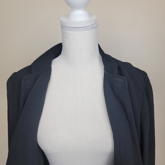 * Host Pick * Eileen Fisher Black Silk Blend Open Jacket Size PM - Picture 3 of 6